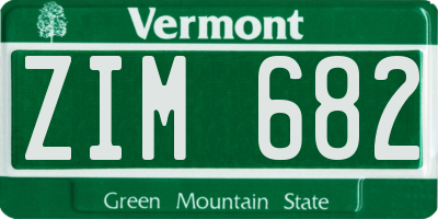 VT license plate ZIM682