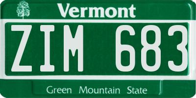 VT license plate ZIM683
