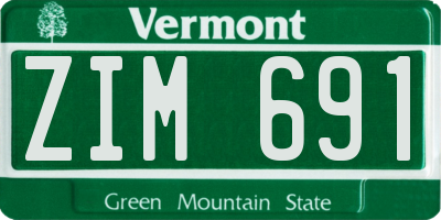 VT license plate ZIM691