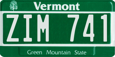 VT license plate ZIM741