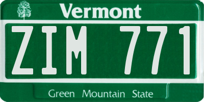 VT license plate ZIM771
