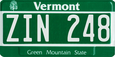 VT license plate ZIN248