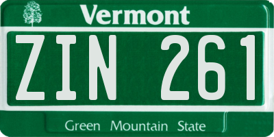 VT license plate ZIN261