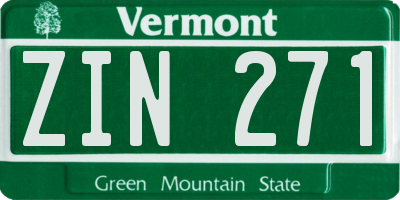 VT license plate ZIN271