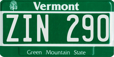 VT license plate ZIN290