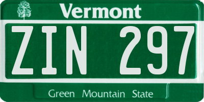 VT license plate ZIN297