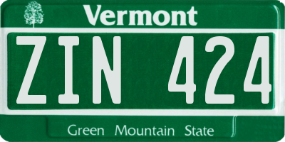 VT license plate ZIN424