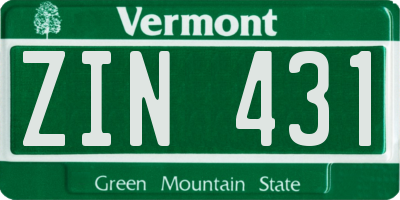 VT license plate ZIN431