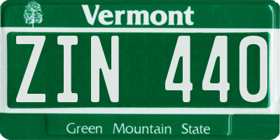 VT license plate ZIN440