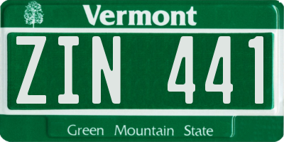 VT license plate ZIN441