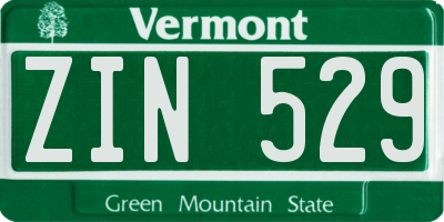 VT license plate ZIN529