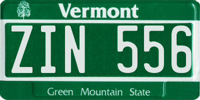 VT license plate ZIN556