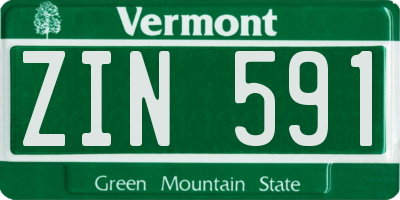 VT license plate ZIN591