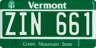 VT license plate ZIN661