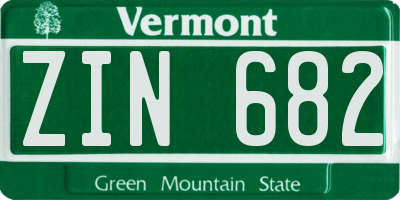 VT license plate ZIN682
