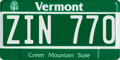 VT license plate ZIN770