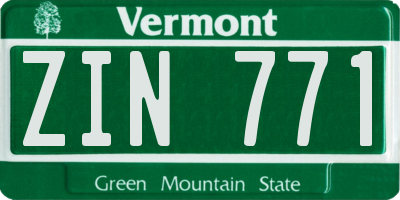 VT license plate ZIN771