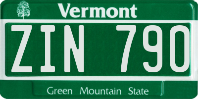 VT license plate ZIN790