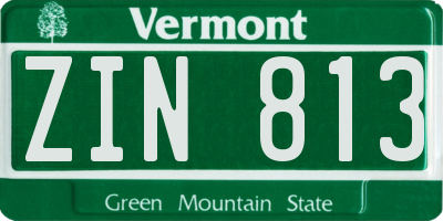 VT license plate ZIN813
