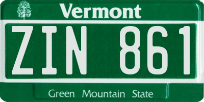 VT license plate ZIN861