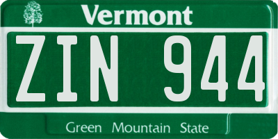 VT license plate ZIN944