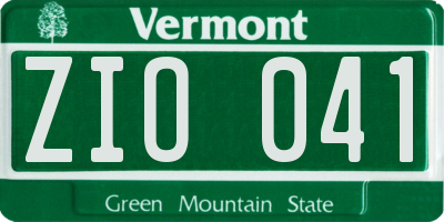 VT license plate ZIO041
