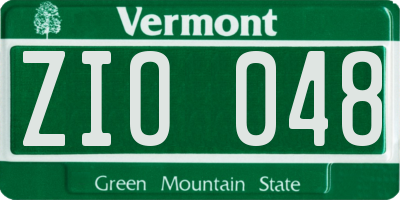 VT license plate ZIO048