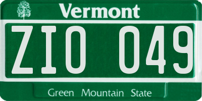 VT license plate ZIO049