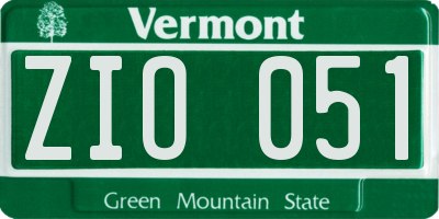 VT license plate ZIO051