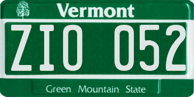 VT license plate ZIO052