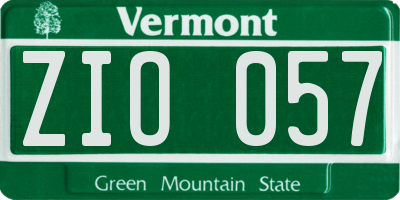 VT license plate ZIO057