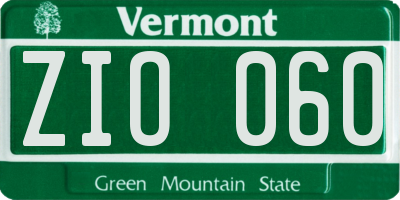 VT license plate ZIO060