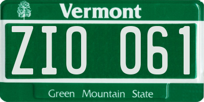 VT license plate ZIO061
