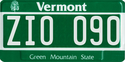 VT license plate ZIO090