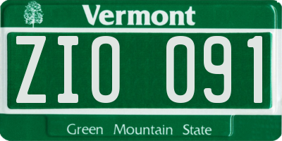 VT license plate ZIO091