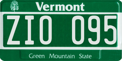 VT license plate ZIO095