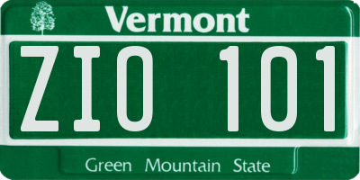VT license plate ZIO101