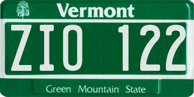 VT license plate ZIO122