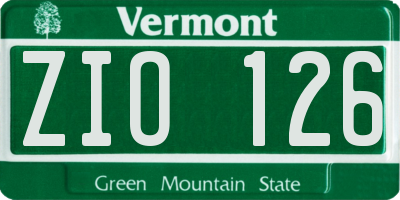 VT license plate ZIO126