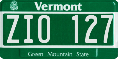 VT license plate ZIO127