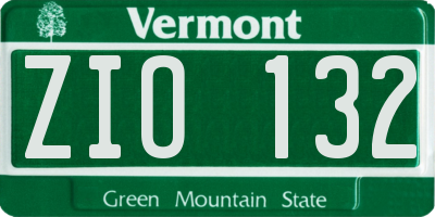 VT license plate ZIO132