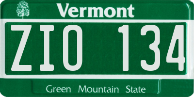 VT license plate ZIO134