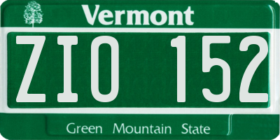 VT license plate ZIO152