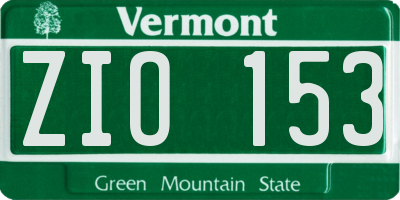 VT license plate ZIO153