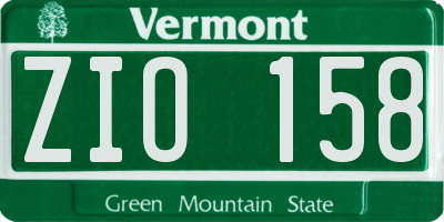 VT license plate ZIO158