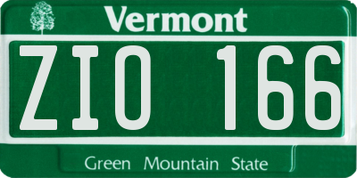 VT license plate ZIO166
