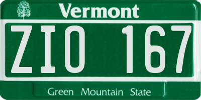 VT license plate ZIO167