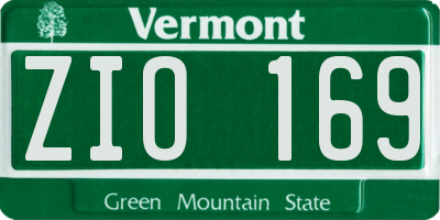 VT license plate ZIO169