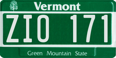 VT license plate ZIO171