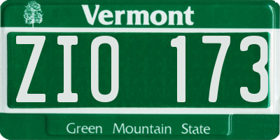 VT license plate ZIO173